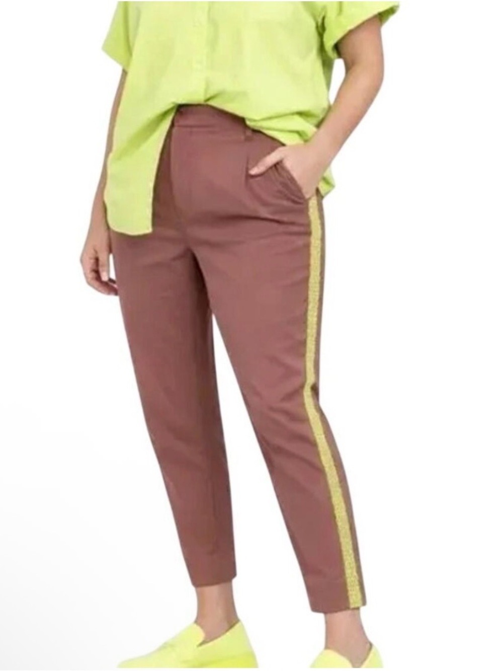 NWT Wildfang The Empower Colorblock Slim Crop Pant